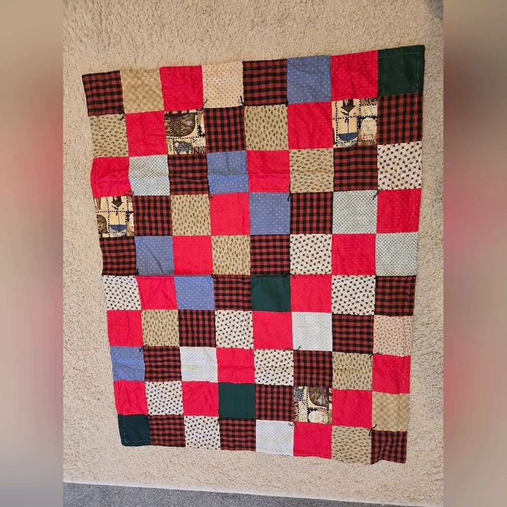 Noah's Ark Child's Quilt Lightweight Handmade EUC